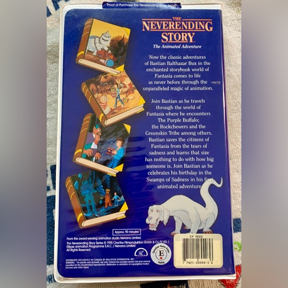 The Neverending Story ANIMATED VERSION - VHS (Clamshell) - Picture 2 of 2